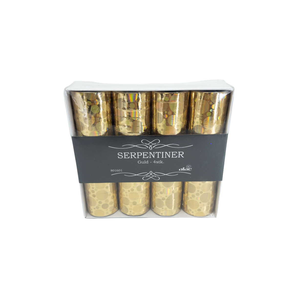 Serpentiner - guld - æske med 4 ruller