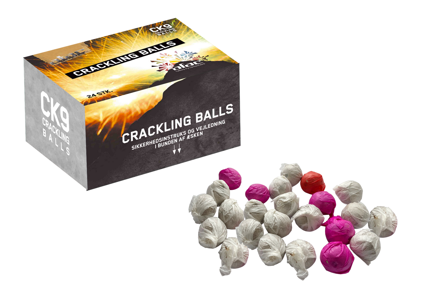 24. CK9 cracklingballs pakke med 24 stk.