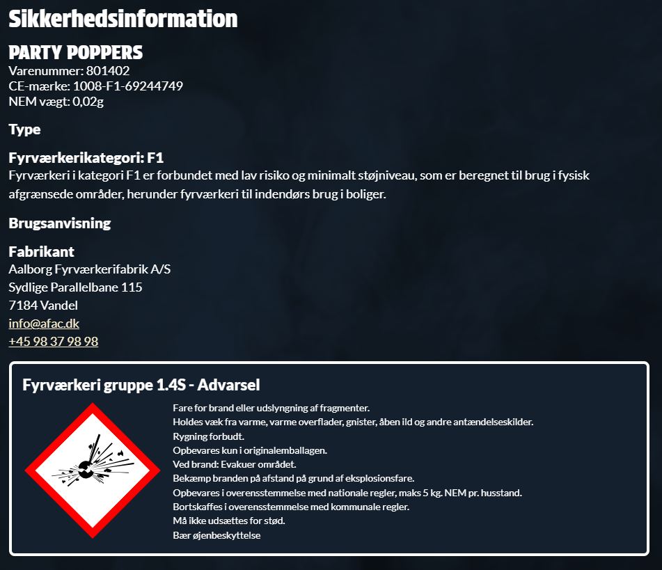 Partypoppers - kegle sølv - æske med 20 stk.